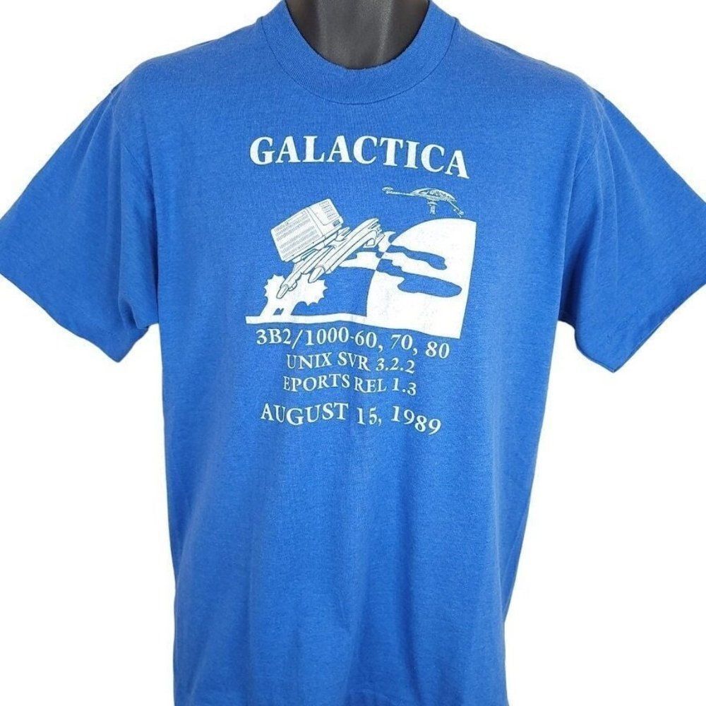 3B2/1000 Galactica Unix Computer T Shirt Vintage 80s 1989 Tech Made In USA Mens
